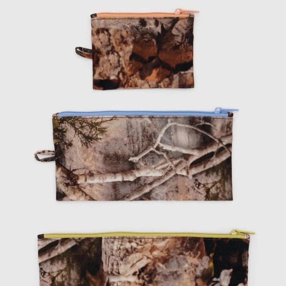 NWT Baggu Flat Pouch Set - Photo Forest - Picture 2 of 3